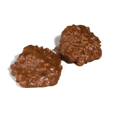 Two pieces of milk chocolate covered coconut clusters OU-Dairy